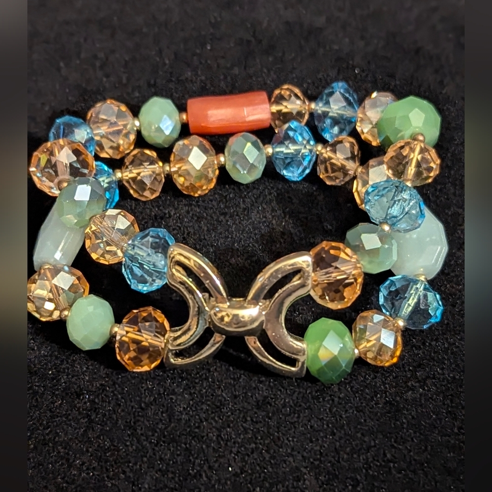 Gold & Multicolor Beaded Bracelet